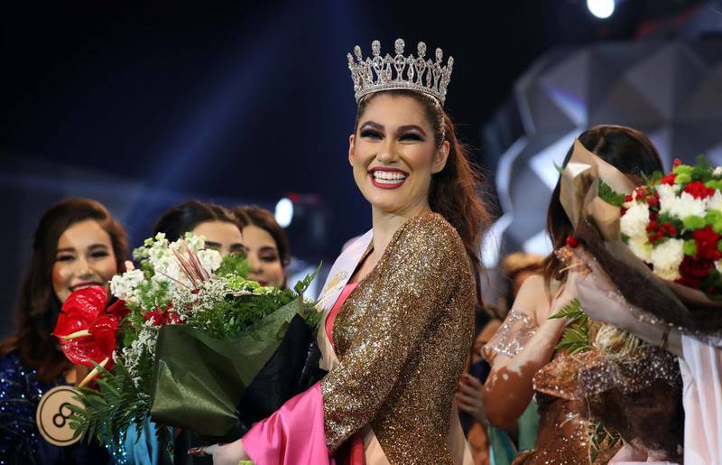 Sana Mahmud, 27, reacts after being crowned Miss Kurdistan in Erbil, Iraq. AFP