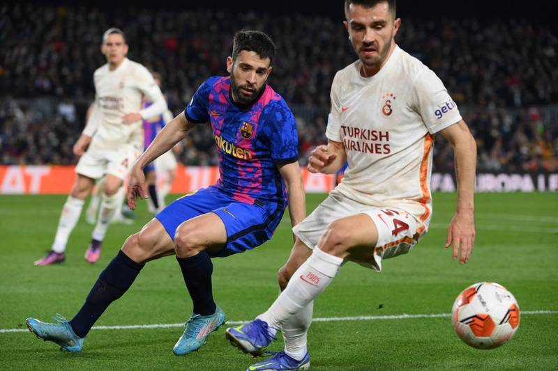 Jordi Alba 7. Needed to come centrally to block Galatasaray attacks. Chipped a 49th minute free-kick in towards Pique. Became main threat from the left. AFP