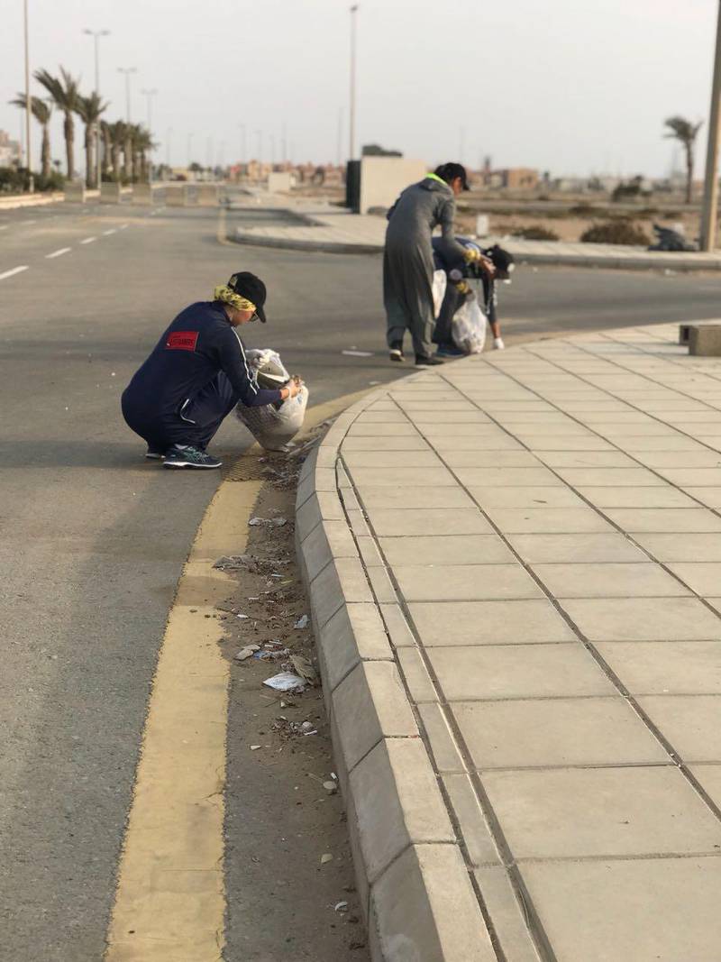 Members of Saudi Arabia’s Hejaz Ploggers collect rubbish during their jogs. Courtesy Hejaz Ploggers