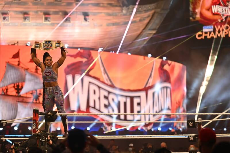 Bianca Belair won her first WWE women's championship at WrestleMania 37. Photo: WWE