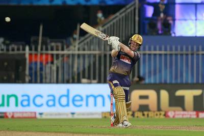 Eoin Morgan of Kolkata Knight Riders  plays a shot during match 16 of season 13 of the Indian Premier League (IPL ) between the Delhi Capitals and the Kolkata Knight Riders held at the Sharjah Cricket Stadium, Sharjah in the United Arab Emirates on the 3rd October 2020.  Photo by: Rahul Gulati  / Sportzpics for BCCI
