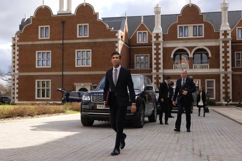 Rishi Sunak arrives at the Fairmont Hotel in Windsor. Getty Images