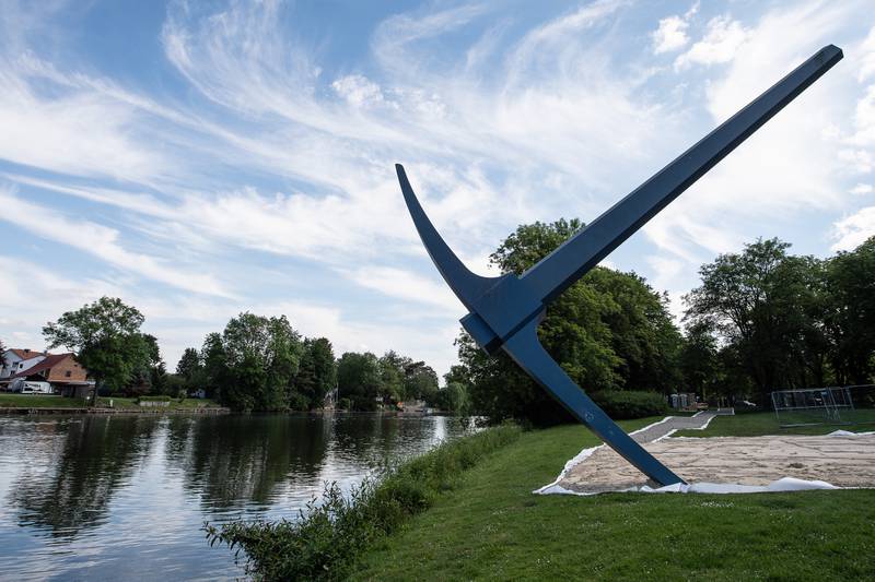 'The Pickaxe' on the bank of the Fulda river, Germany. Getty Images