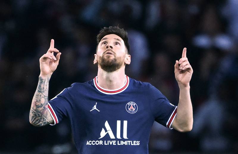 =7: Lionel Messi (Paris Saint-Germain) Five goals in six games. AFP