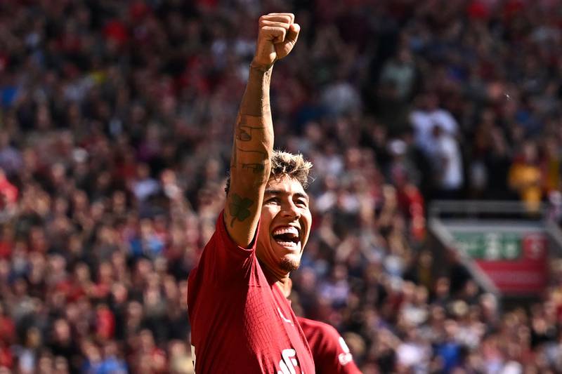Liverpool's Roberto Firmino scored twice against Bournemouth at Anfield. AFP