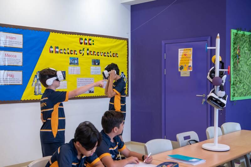 Pupils attend classes on the metaverse and NFT. Issa Alkindy / The National