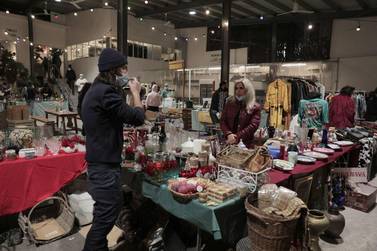 Vintage items on sale at the annual Le Marche Aux Puces market held in the Mar Mikhael district of Beirut from December 16 to 18, 2020. The National
