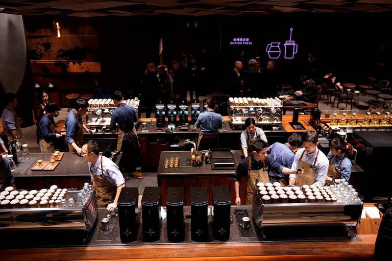 A view of the new Starbucks Reserve Roastery during a press conference in Shangha. Aly Song / Reuters