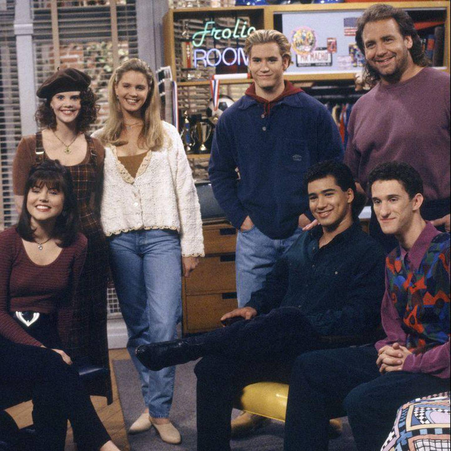 The original cast of 'Saved by the Bell'. Getty