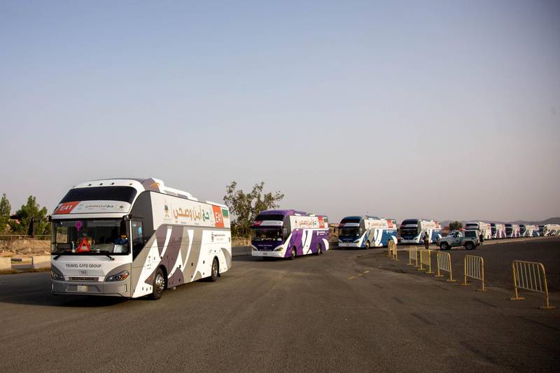 Buses transport pilgrims to Makkah.  REUTERS
