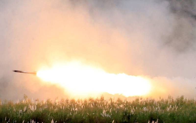 A High Mobility Artillery Rocket System (Himars) rocket fired by US forces during live-fire exercises in the Philippines. Reuters
