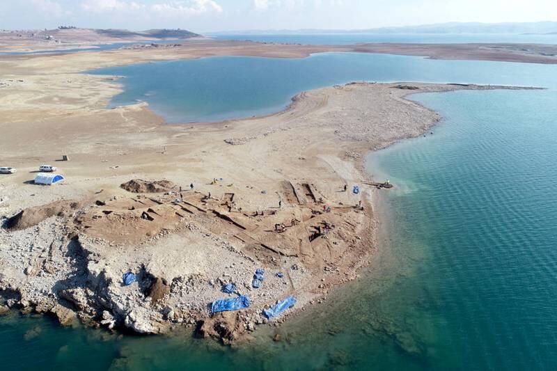 Drought in Iraq has revealed a 3,400 city beneath the waters of a dam on the Tigris River.