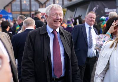 Sir Alex Ferguson, pictured here at the 2022 Punchestown Festival, is in Bahrain with Spirit Dancer. PA