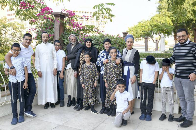 Abu Dhabi, United Arab Emirates - Yemini Jewish family reunited after several years in Abu Dhabi. Khushnum Bhandari for The National