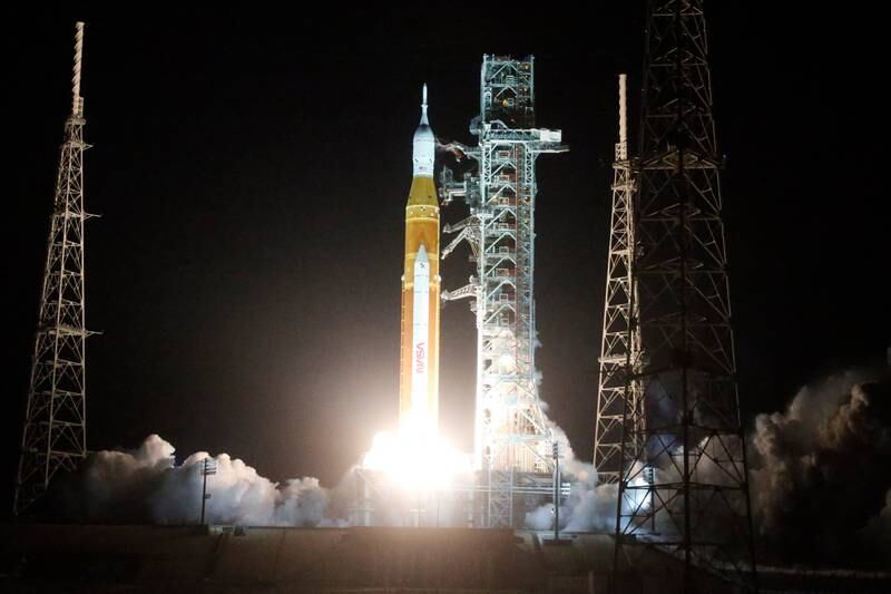 This was the third attempt by Nasa to launch the rocket.  Reuters