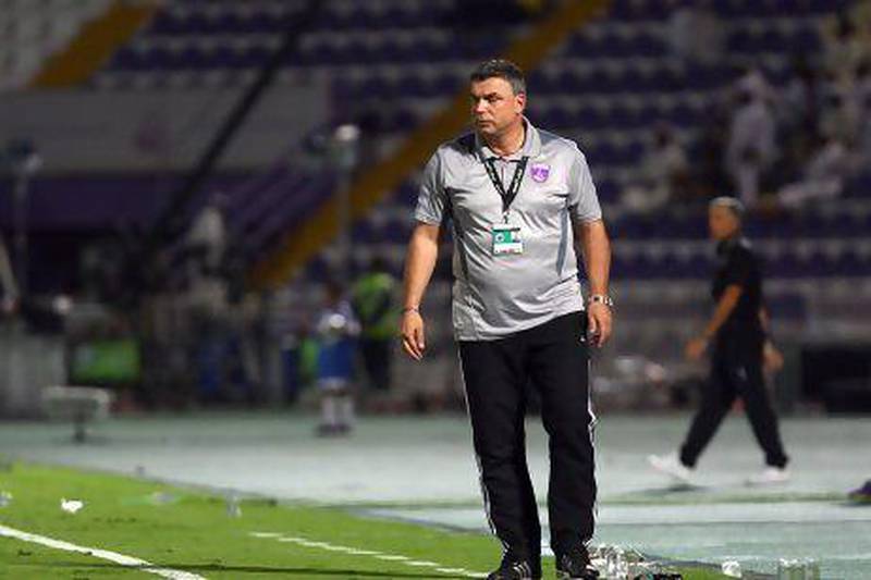 Suspensions to Mirel Radoi and Yousef Ahmad from the Al Ahli game left Al Ain coach Cosmin Olaroiu in no mood to celebrate the Pro League title after their 3-0 win over Dubai.