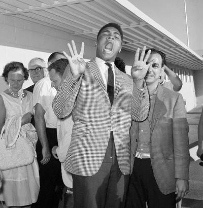 Muhammad Ali pictured at Las Vegas Airport in 1963. Jerry Abbott / EPA