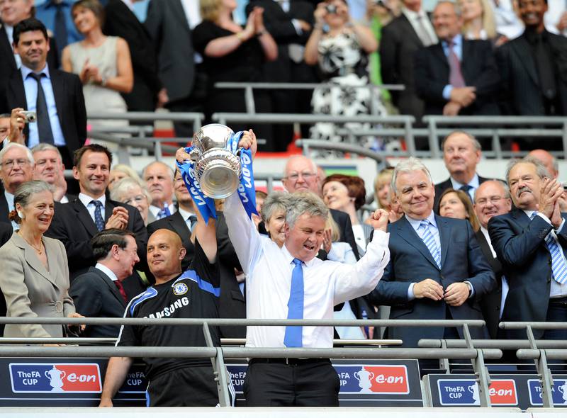 6) FA Cup, May 2009: Interim manager Guus Hiddink left his mark on Chelsea by guiding the club to an FA Cup triumph. After falling behind to a first-minute Louis Saha goal, Chelsea fought back through Drogba and Frank Lampard to defeat Everton 2-1. AFP 
