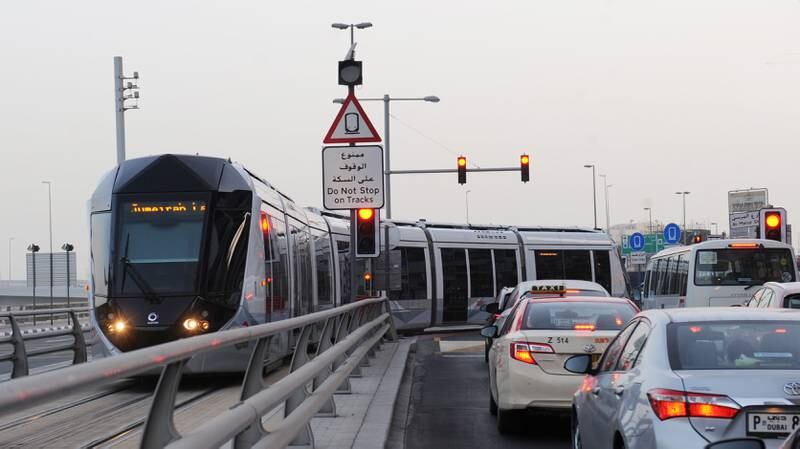 Dubai tram connects 11 stops, including Dubai Marina, JBR, Al Sofouh and Palm Jumeirah. Photo: Government of Dubai Media Office