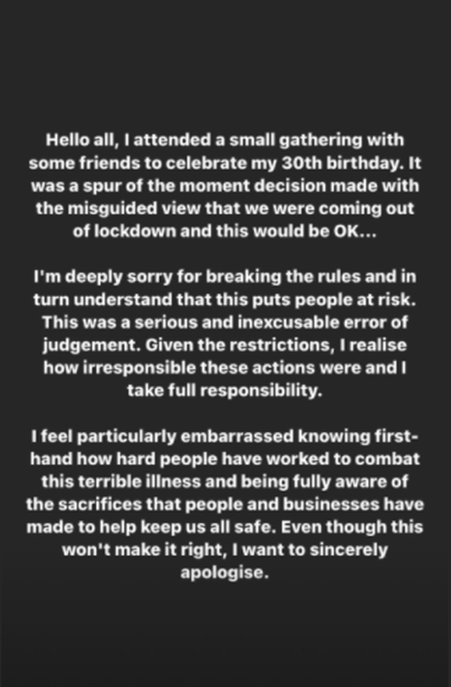 Rita Ora posted a statement to her Instagram Stories. Instagram / Rita Orda