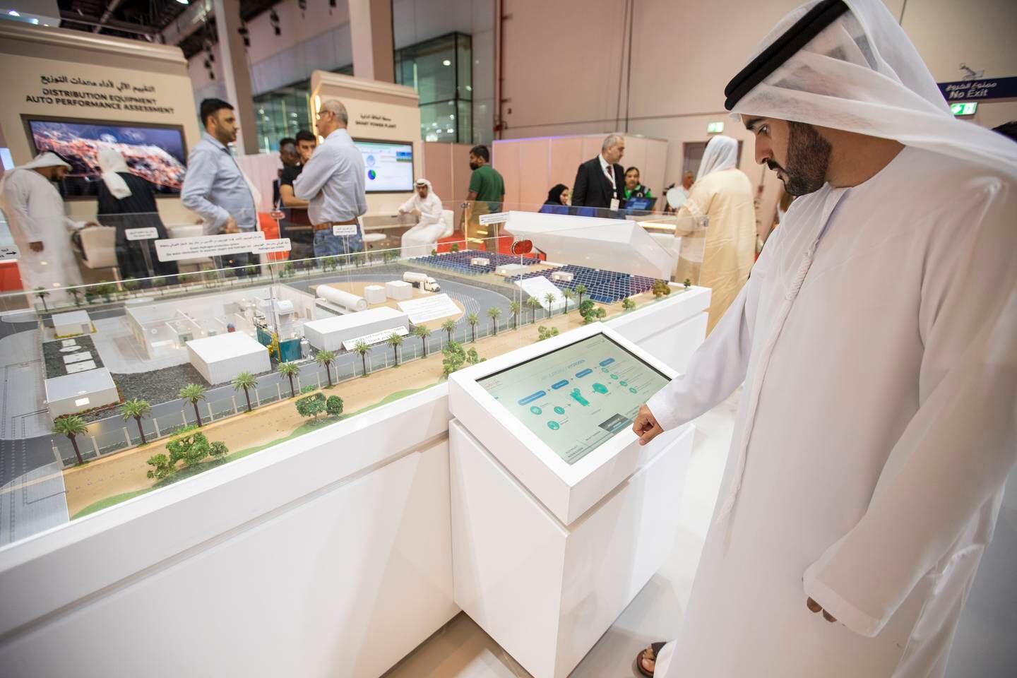 A scaled model of a Dewa project at Wetex 2022 at the Dubai World Trade Centre on Tuesday. Ruel Pableo / The National