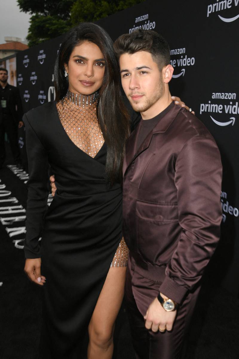 Chopra and Jonas attend the premiere of Amazon Prime Video's 'Chasing Happiness' on June 3, 2019, in Los Angeles, California. Getty via AFP