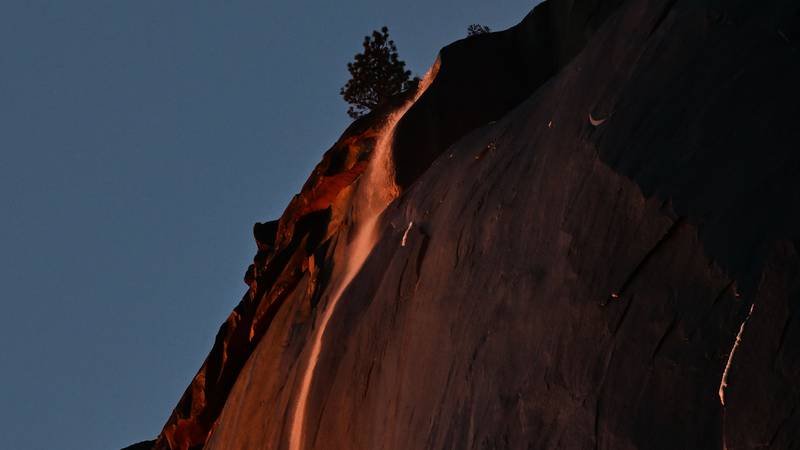 The firefall phenomenon at Horsetail Falls in Yosemite, California. AFP