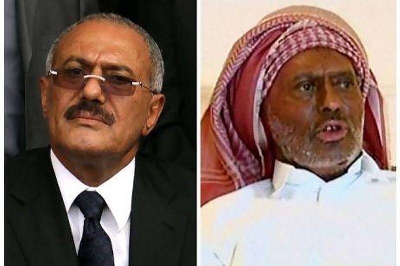 Yemeni president Ali Abdullah Saleh pictured in April 15,left, and an image grab from Yemen's state television showing him delivering a speech from the Saudi capital Riyadh last night.