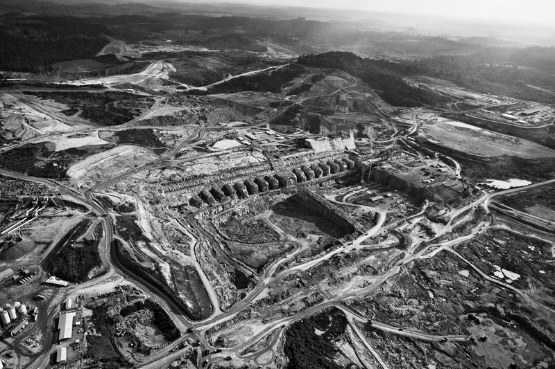 This image provided by World Press Photo, part of a series titled Amazonian Dystopia, by Lalo de Almeida for Folha de Sao Paulo/Panos Pictures which won the World Press Photo Long-Term Project award,, shows An aerial view of the construction of the Belo Monte Dam on the Xingu River, Altamira, Para, Brazil, Sept.  3, 2013.  More than 80% of the river's water has been diverted from its natural course to build the hydroelectric project.  The drastic reduction in water flow has an adverse impact both on the environment and on the livelihoods of traditional communities living downstream of the dam.  (Lalo de Almeida for Folha de Sao Paulo / Panos Pictures / World Press Photo via AP)
