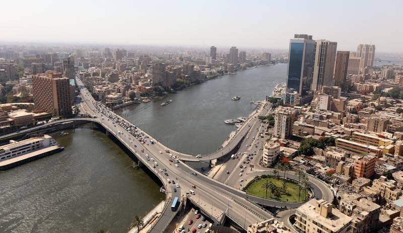 The 15 May Bridge crosses over the Nile River in Cairo, Egypt. Abu Dhabi's Chimera aims to acquire a majority stake in Egypt-based Beltone Financial Holding. EPA