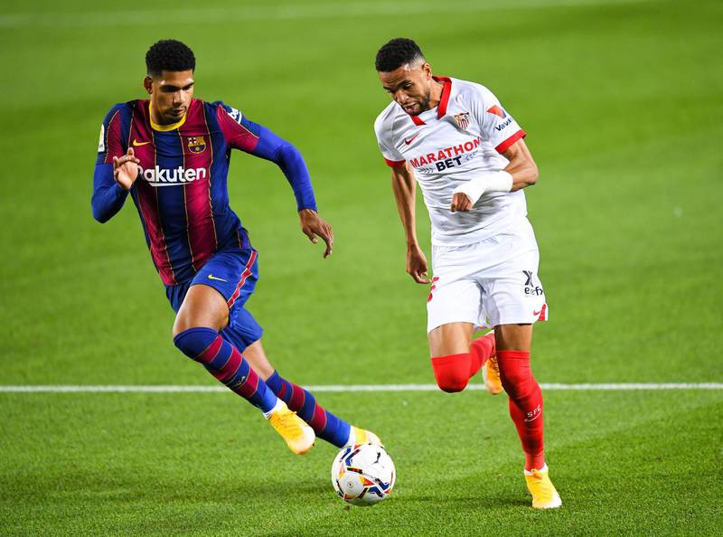 Ronald Araujo. 5 – Came in to replace former Sevilla man Clement Lenglet and struggled to keep up with Suso and Ocampos at times. His pin-perfect long ball set Griezmann free early on in the second half. He came close to scoring an own goal when he deflected the ball onto his crossbar. Getty Images