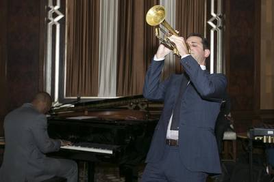 The award-winning trumpeter Dominick Farinacci performing during the Jazz at Lincoln Center events. Mona Al-Marzooqi / The National  