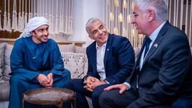 Sheikh Abdullah bin Zayed meets Yair Lapid on first official visit to Israel