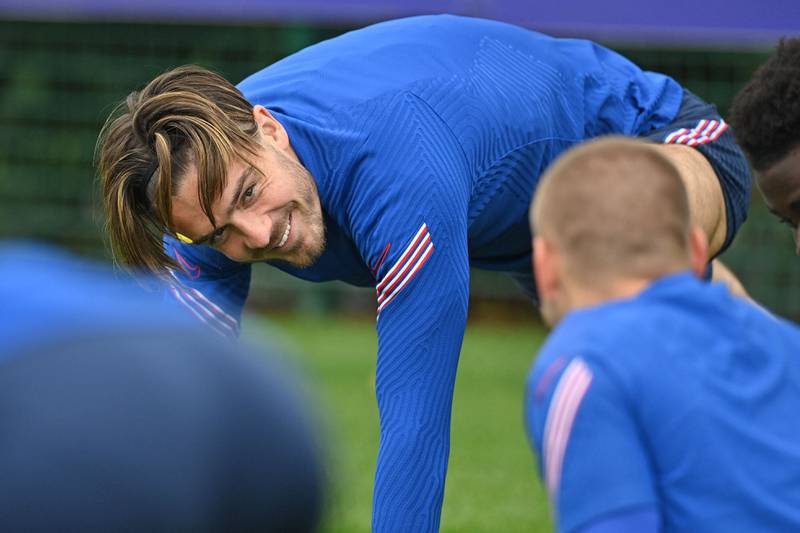 England's striker Jack Grealish during a training session in London. AFP