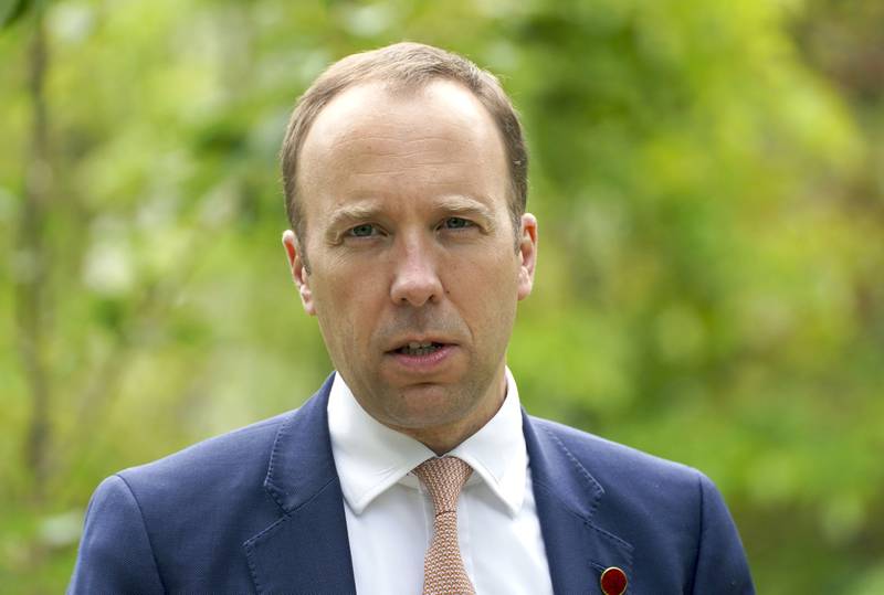 Matt Hancock served as health secretary during the Covid-19 pandemic before being forced to resign after breaching rules on social distancing. PA