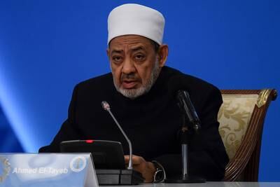 Grand Imam of Al Azhar, Sheikh Ahmed Al Tayeb, was also at the event. AFP