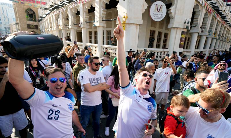 England fans in the Souq area of Doha. PA