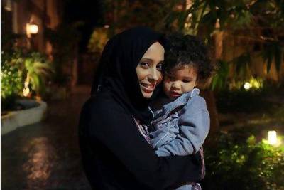 AKhawla Saleh with her two-year old son, Saleh Amin