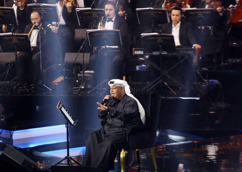 Kuwaiti singer Nabil Shuail performs at the Hala February Festival.