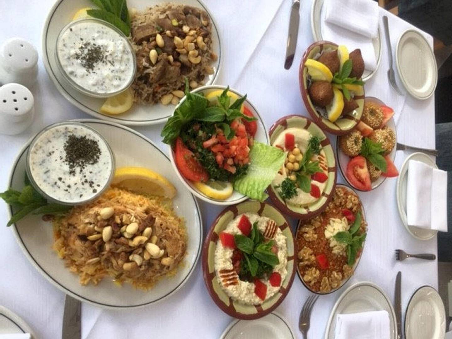 Dishes at Lebanese restaurant Al Wala 
