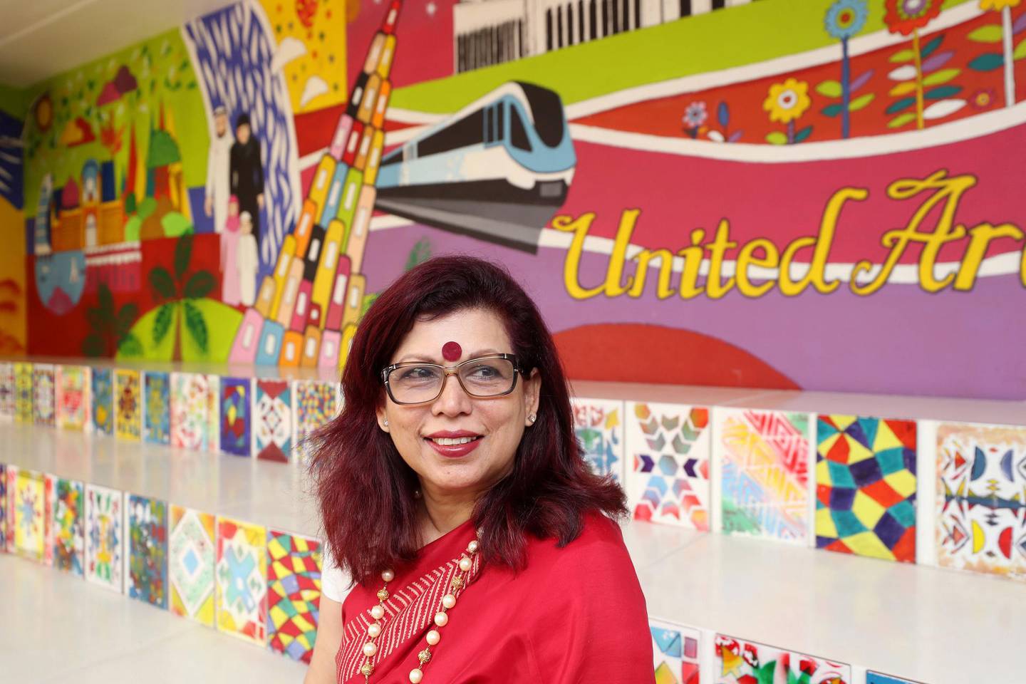 Dubai, United Arab Emirates - February 14, 2019: Rashmi Nandkeolyar, principal at Delhi Private School. Rahhal programme is in its second phase and heads of schools are discussing the challenges it faces. Thursday the 14th of February 2019 at The Gardens, Jebel Ali, Dubai. Chris Whiteoak / The National