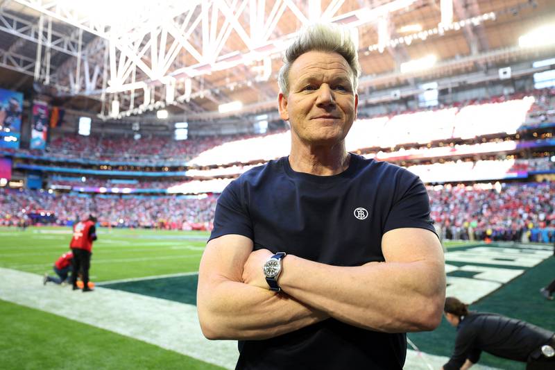 British celebrity chef Gordon Ramsay on the field prior to the match. AFP