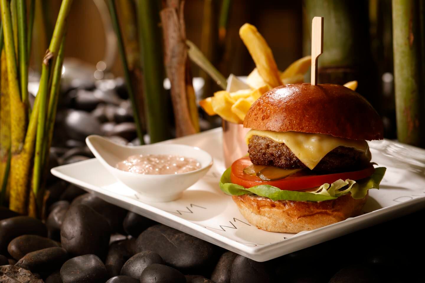 A new dish on the menu is the RW1 beef brisket burger. Photo: Rhodes W1