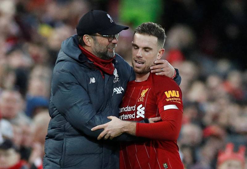 Centre midfield: Jordan Henderson (Liverpool) – A goal capped another outstanding performance from Liverpool’s in-form captain as they beat Southampton 4-0. Reuters