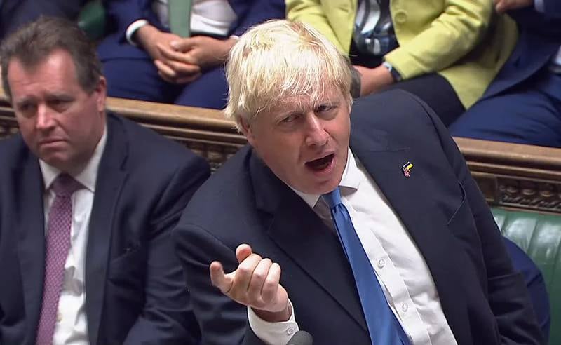 British Prime Minister Boris Johnson during his last Prime Minister's Questions in the House of Commons, London. EPA