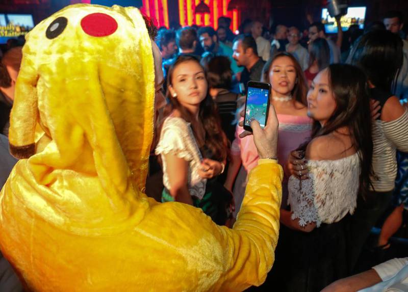 Societe Dubai offered guests the chance to rub shoulders with other Pokemon Go players in a friendly environment, where spending an evening glued to your phone might actually be deemed as socially acceptable behaviour. Victor Besa for The National