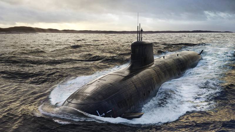 Undated BAE handout image of a mock up of what an SSN-AUKUS submarine will look like. PA Wire
