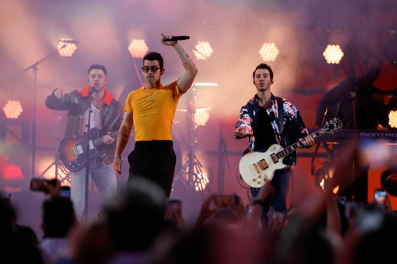 The Jonas Brothers perform at the 2021 Billboard Music Awards. Reuters