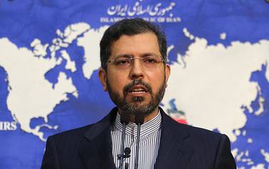 Iranian foreign ministry spokesman Saeed Khatibzadeh holds a press conference in Tehran. AFP