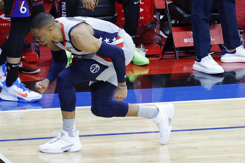 Russell Westbrook of the Washington Wizards picked up an injury during the fourth quarter against the Philadelphia 76ers. AFP